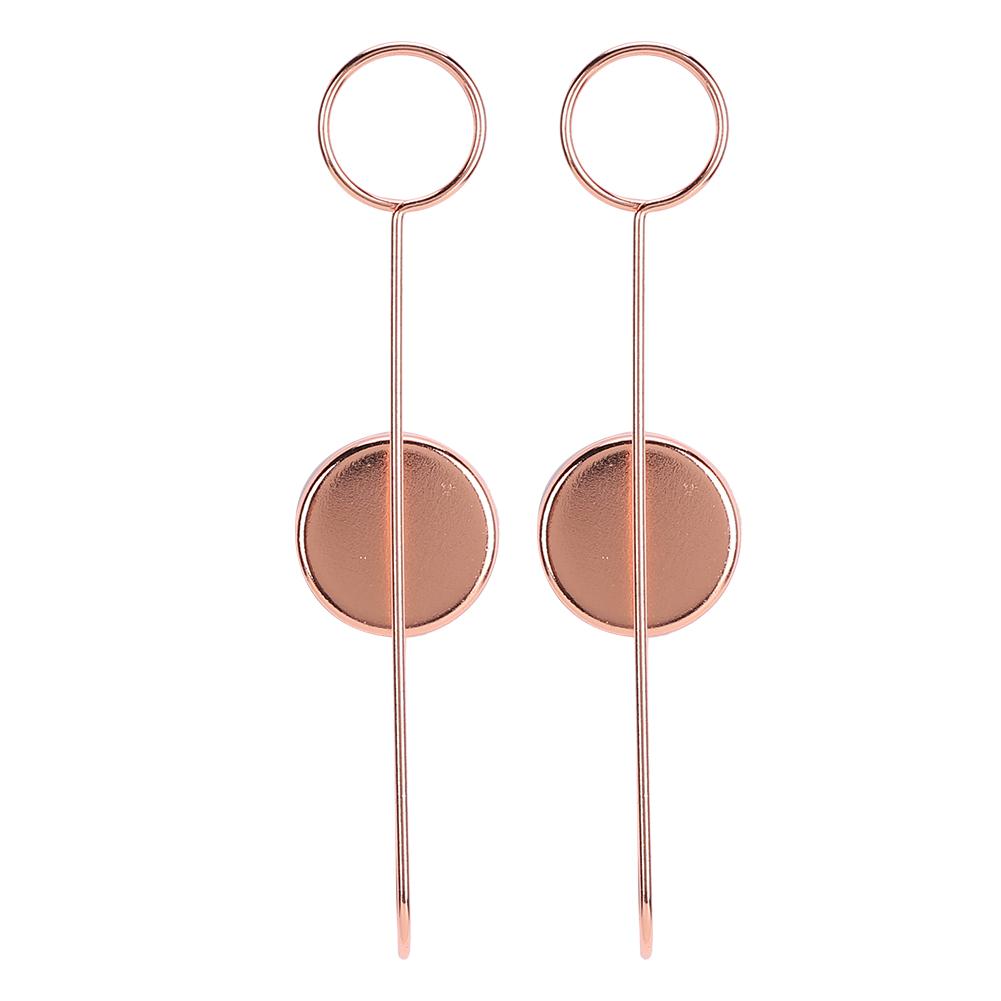 2Pcs Picture Hanging Clips Metal Double Sided Adhesive Wall Stickers Message Clip(Rose Gold )