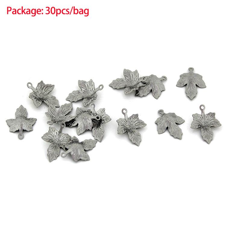 50-30Pcs Stainless Steel Tree Leaf Charms Leaves/Love Heart/Shell Pendant for Earrings Bracelet DIY Jewelry Making Accessories