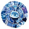 10/30/50pcs Vintage Low Pixel Blue Art Stickers INS Style Graffiti Decal DIY Luggage Scrapbook Journal Aesthetic Cartoon Sticker