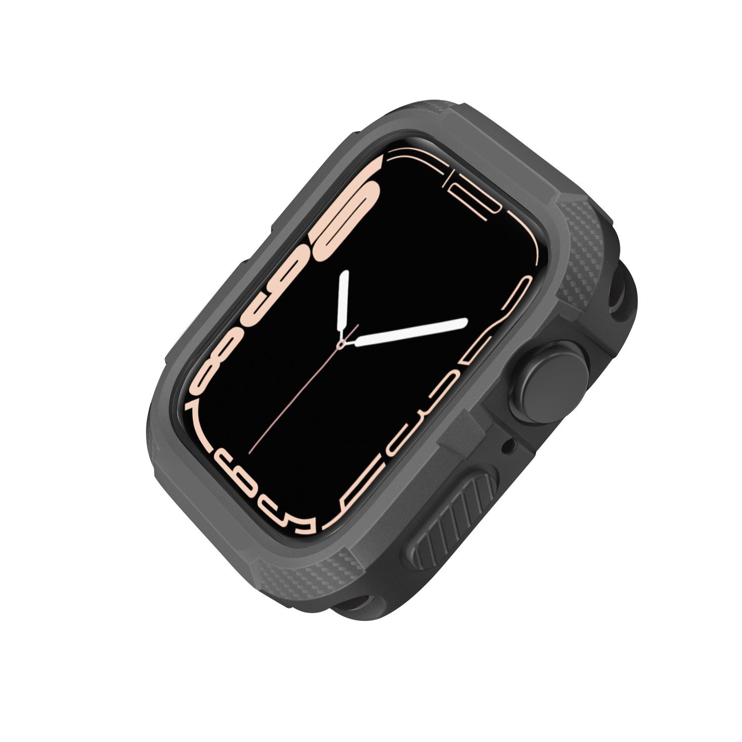 

Rugged Cover for Apple Watch Case 44mm 40mm 45mm 41mm se 6 3 iWatch Accessories TPU Screen Protector Apple watch series 5 8 7 9 38mm or 40mm or 41MM сірий колір