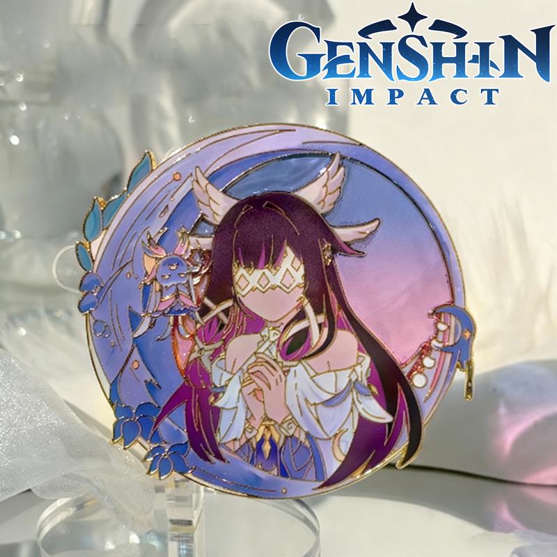 Gioco Genshin Impact Columbina Kuutar Damigella della Luna Damigella Cosplay Spilla in Lega Spille da Bavero Ornamento Accessori Oggetti di Scena