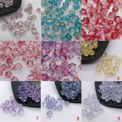 Creative Glass Pumpkin Beads Gold Powder Gradient Color DIY Handmade Materials Jewelry Accessories