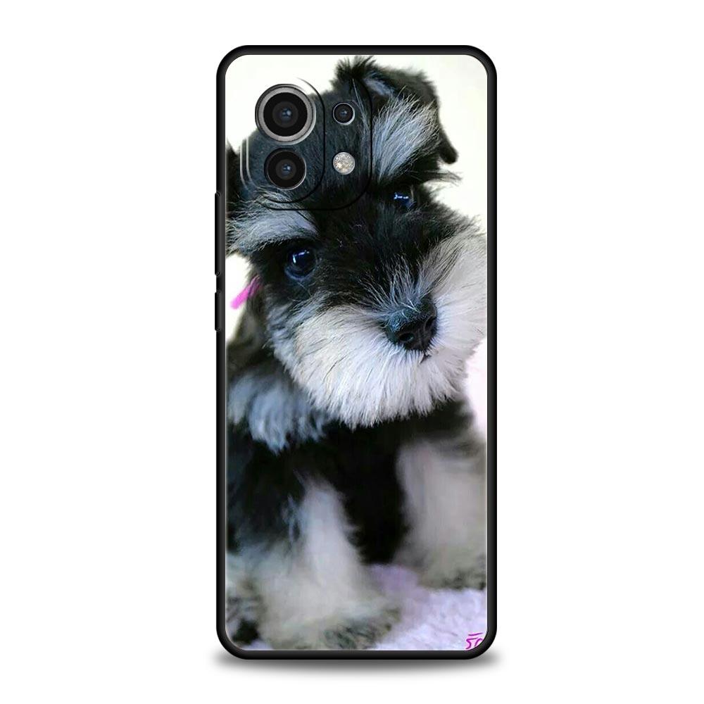 Phone Case For Xiaomi Mi 15 14 14T 13T 12T Pro 12 13 11 Lite 5G 11T X6 X5 Pro Soft TPU Cover Cartoon Schnauzer Dog