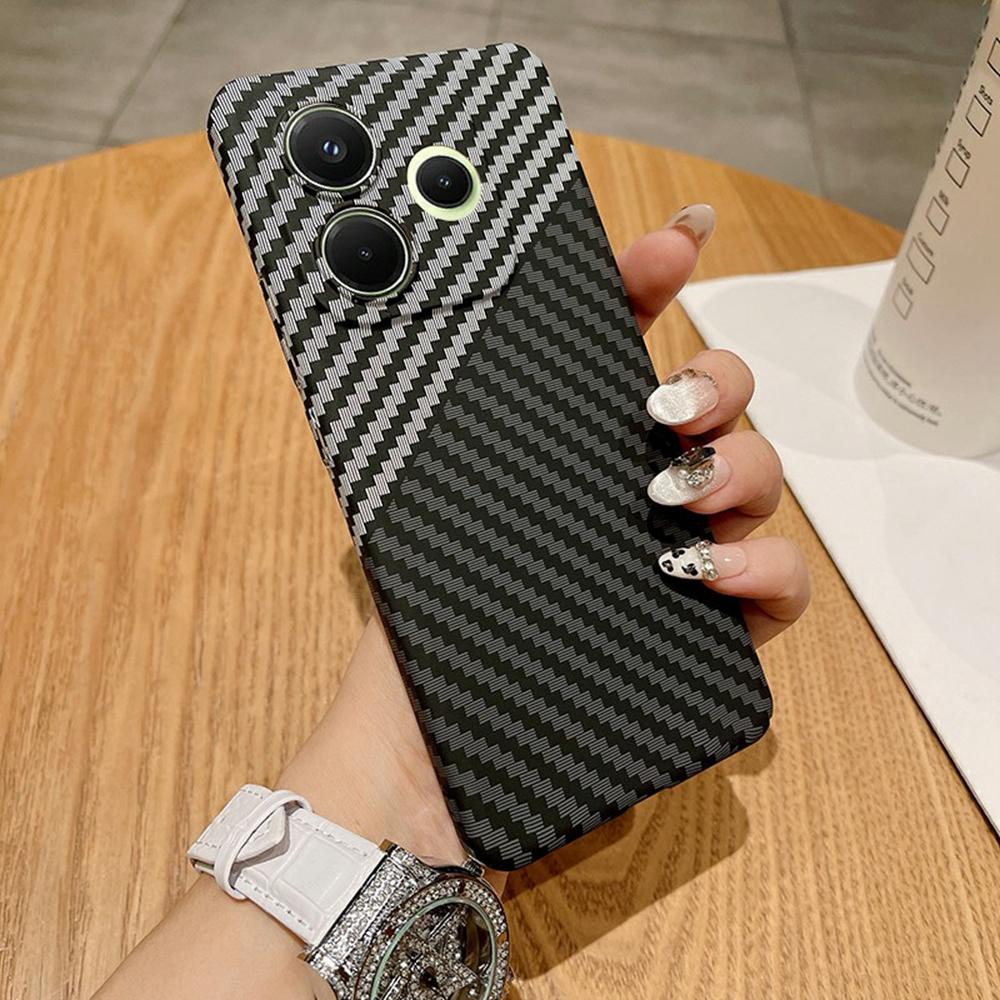 For Xiaomi Redmi Note 14 4G (163.25x76.55x8.16mm) Case Hard PC Phone Cover Carbon Fiber Texture Drop Proof