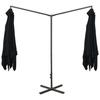 Double Sun Umbrella with Steel Pole 600 x 300 cm Black