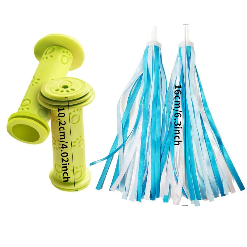 1 para gumowych uchwytów na kierownicę roweru antypoślizgowych dla dzieci dziewcząt chłopców kierownica skutera kolorowe wstążki dekoracyjne wstążki akcesoria rowerowe