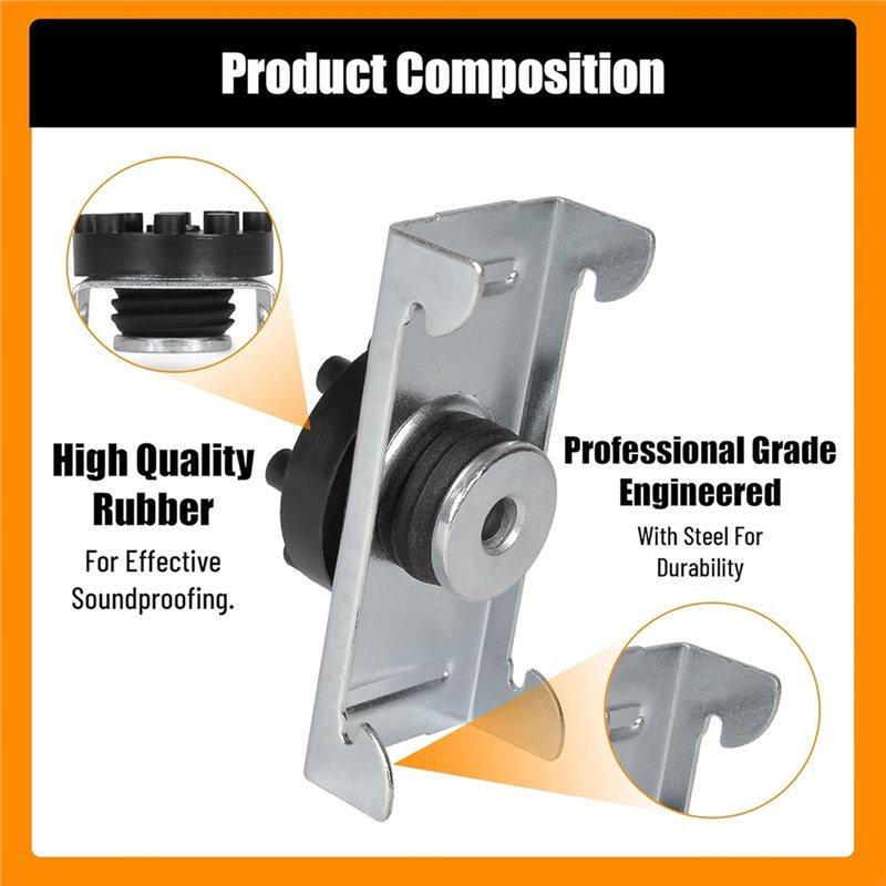 A03F-Reduces Noise From Noisy Neighbors-Sound Isolation Clips 12Pack Sound Proofing Mounting Clips-Drywall Soundproofing