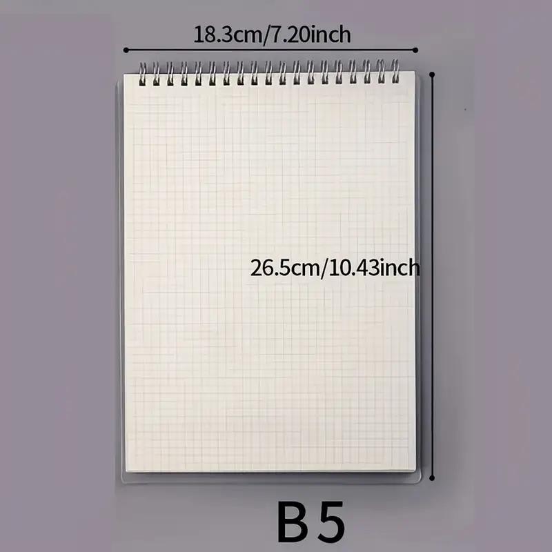 80 Pages/book Coil Notebook, A5/B5 Ring Spiral Notebook, Grid Loose-leaf Notepad, Journal Memo, Softcover Notebook