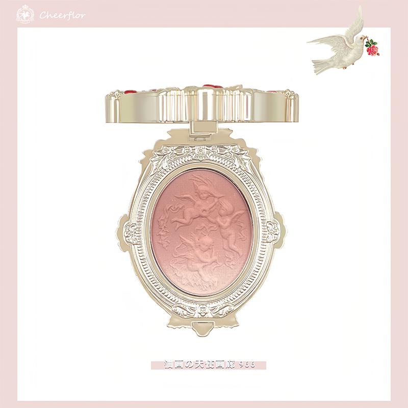 Cheerflor Blush Angioletto Goffrato Senza Cruelty Powder Blusher Contouring Viso per un Finish Opaco per Donne