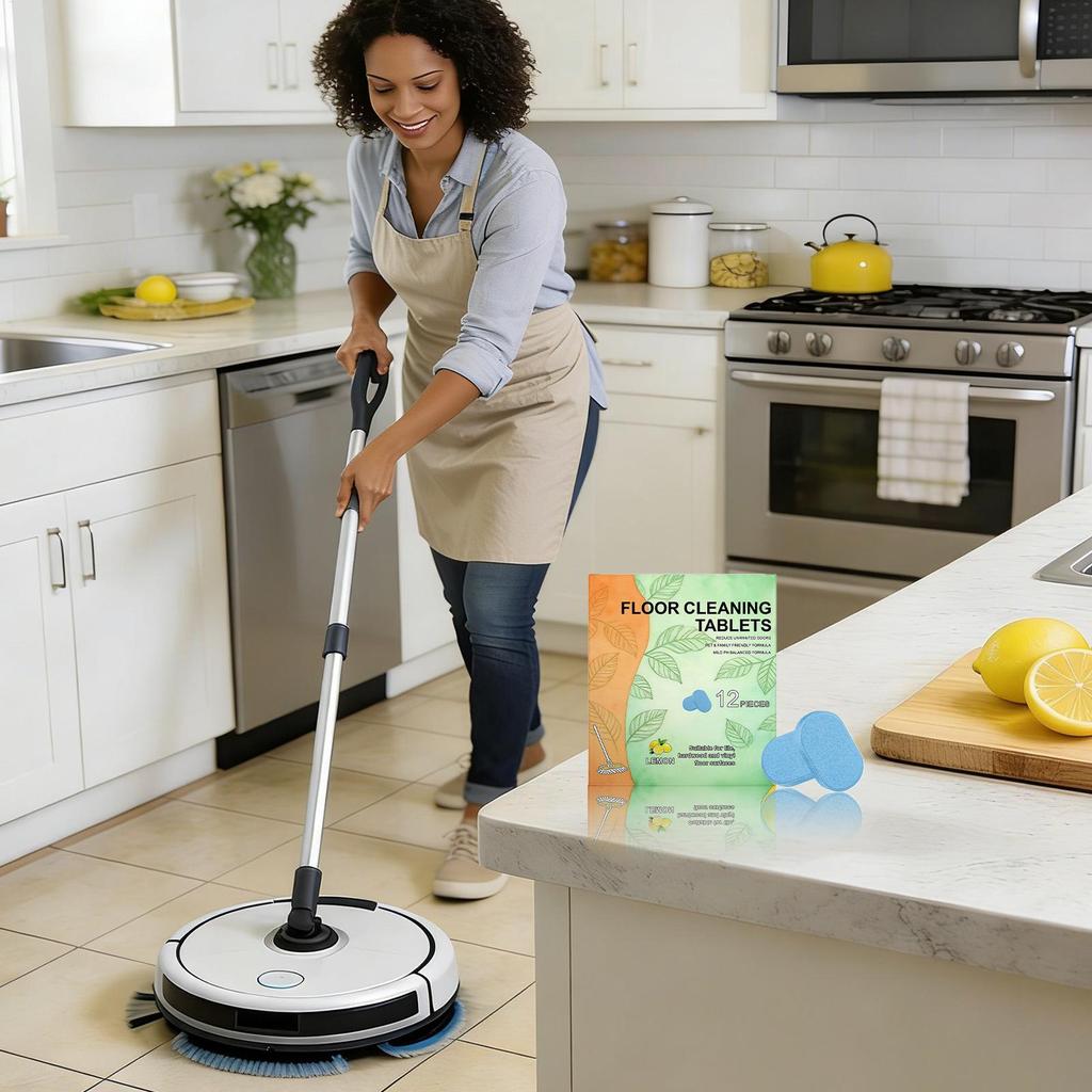 12 Pack Floor Cleaning Pads for Robot Mops - Deep Cleaning Solution for Hardwood, Tile, PVC Floors, Compatible with All Mops