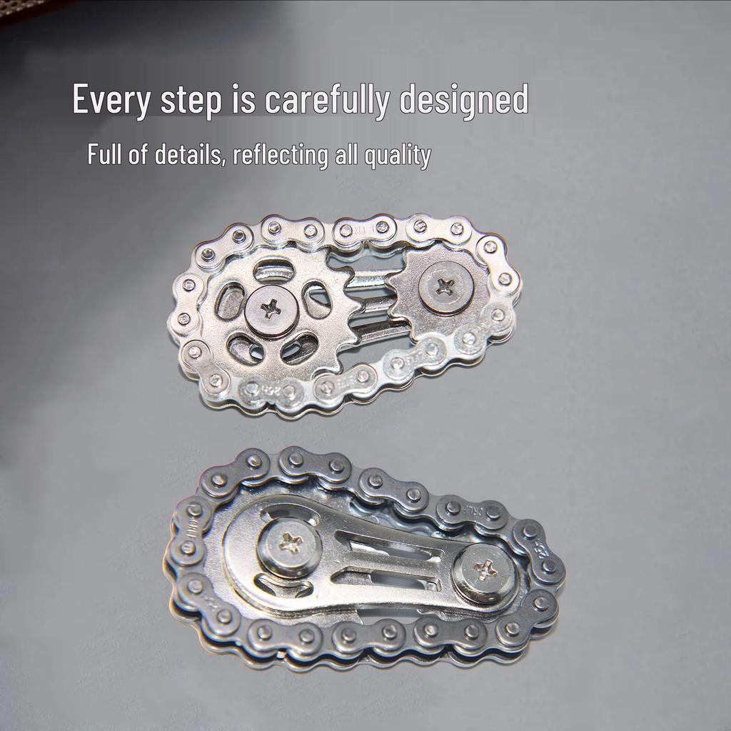 New Metal Outdoor Toy: Finger Chain Fidget Gyro