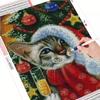 Diamond Painting Cross Stitch Christmas Rhinestone Picture Diamond Embroidery Cat Animal Mosaic Handmade Gift