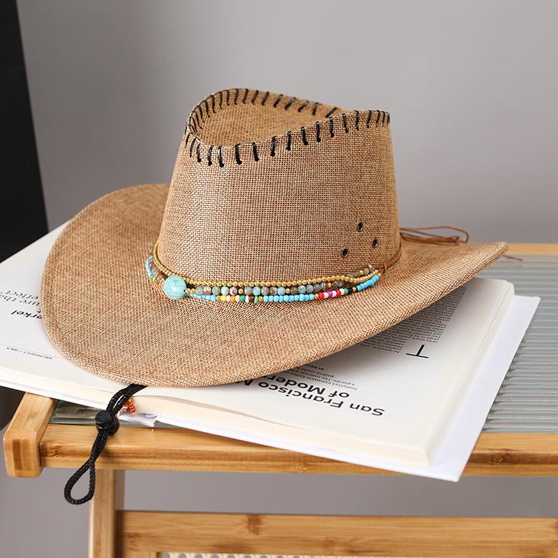JYL TS DIY Woven Cowboy Hat Outdoor Sun Protection Woven Straw