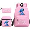 Interstellar Baby Stitch Three-Piece School Bag Cartoon Peripheral Printed Polyester Backpack Student School Bag Leisure Bag