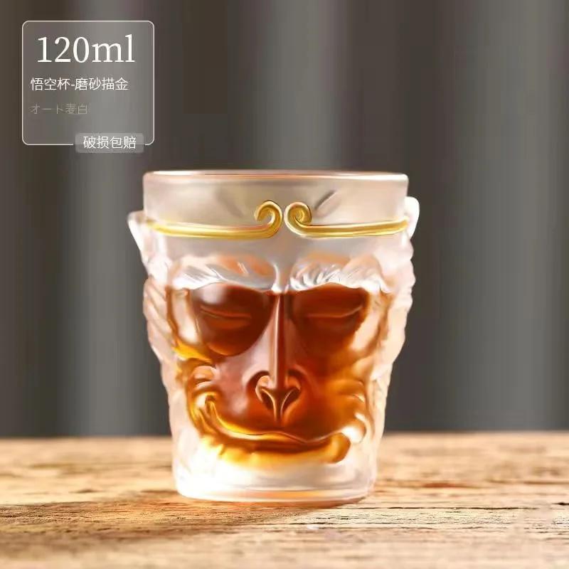 Wukong Glass Crystal Glass Great Holy Ghost Cocktail Cup Cartoon Hand-painted Shot Glass Household Kung Fu Glacier Master Teacup