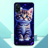 Lovely Kitten Anime Phone Case For Samsung Galaxy A07 4G Painted TPU Black Back Cover A 07 Soft Silicone Protective Fundas