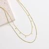 18k Gold Double-Layered Rhombus Sequin Choker Necklace - Women's Non-Fading European & American Summer Fashion Jewelry