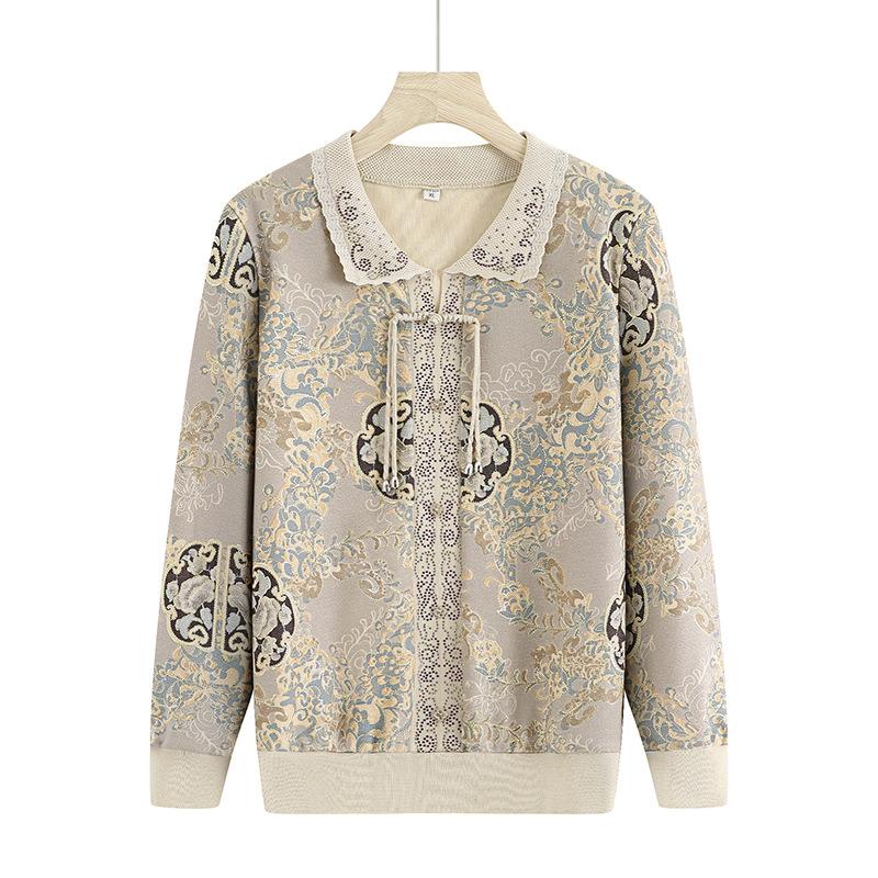 

Ранняя осень Новый китайский стиль Тонкий свитер для мамы Женский топ в национальном стиле для женщин среднего и пожилого возраста Новый свитер для женщин среднего возраста 5XL