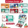200-500pcs/Roll Christmas Stickers Christmas Decoration for Home 2025 Gift Wrapping Label StickerNavidadNatal New Year Gift 2026