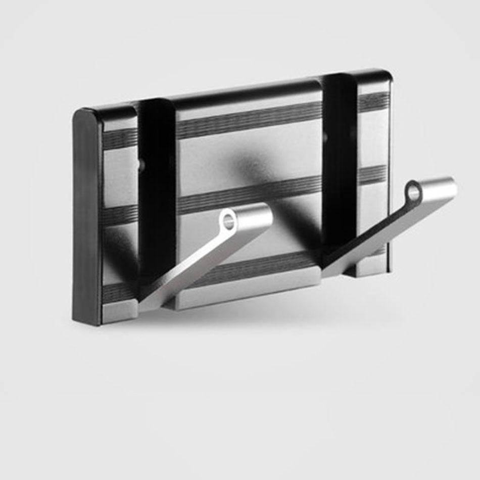 Invisible Folding Wall Hook Black Sliver Gold Aluminum Hallway Bathroom Lavatory Door Clothes Towel Storage  1 2 3 4 5 6 Hooks