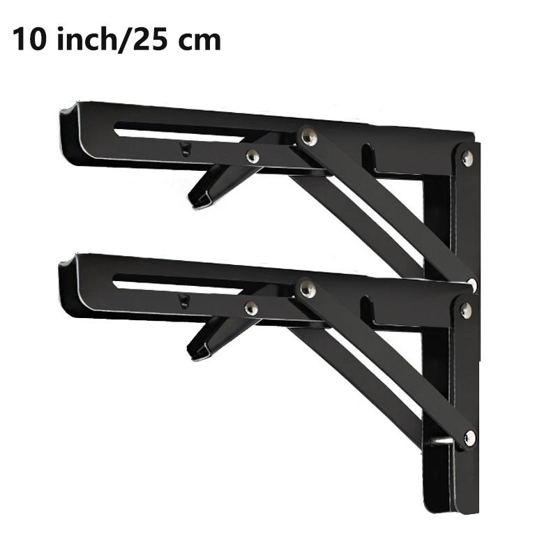 2PCS Sturdy Steel Folding Shelf Brackets Wall-Mounted Design for Workbench Table, Table Shelves Angle Bracket Home Hardware