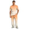 Men's Short Sleeve Pajama Set with Button Fly and Elastic Drawstring Waist