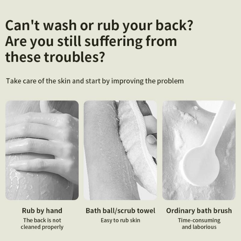 Electric Soft Body Bath Brush Shower Scrubber Double Handle Back Rubbing Machine Long Handle Cleaning Brush Bathroom