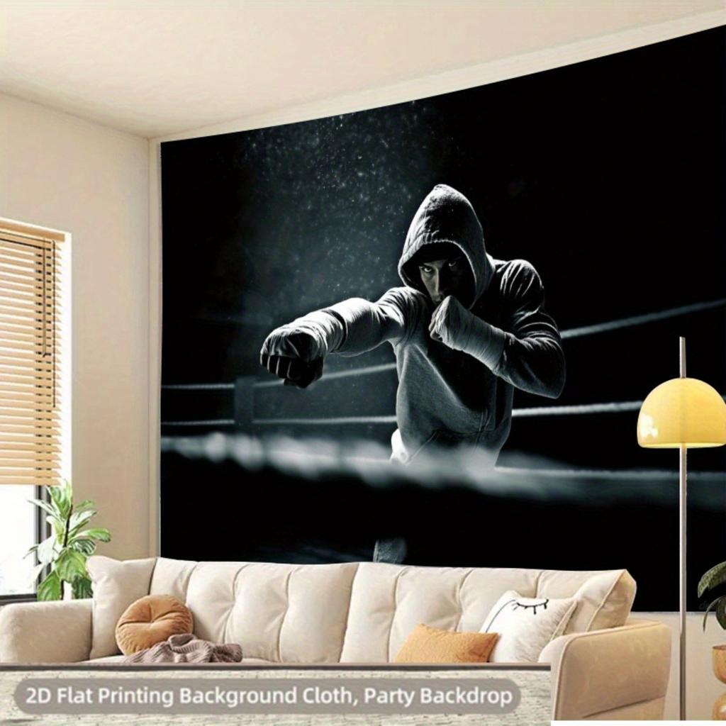 2D Plane 1 Piece of Boxing Gym Tapestry Suitable for Decorating Home Gyms and for Boxing Purposes.