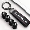 Car Tire Wheel Valve Caps Cover Suede Car Key Chain Ring Keychain For Civic Fit Jazz Accord Pilot CRV Odyssey Passport HRV