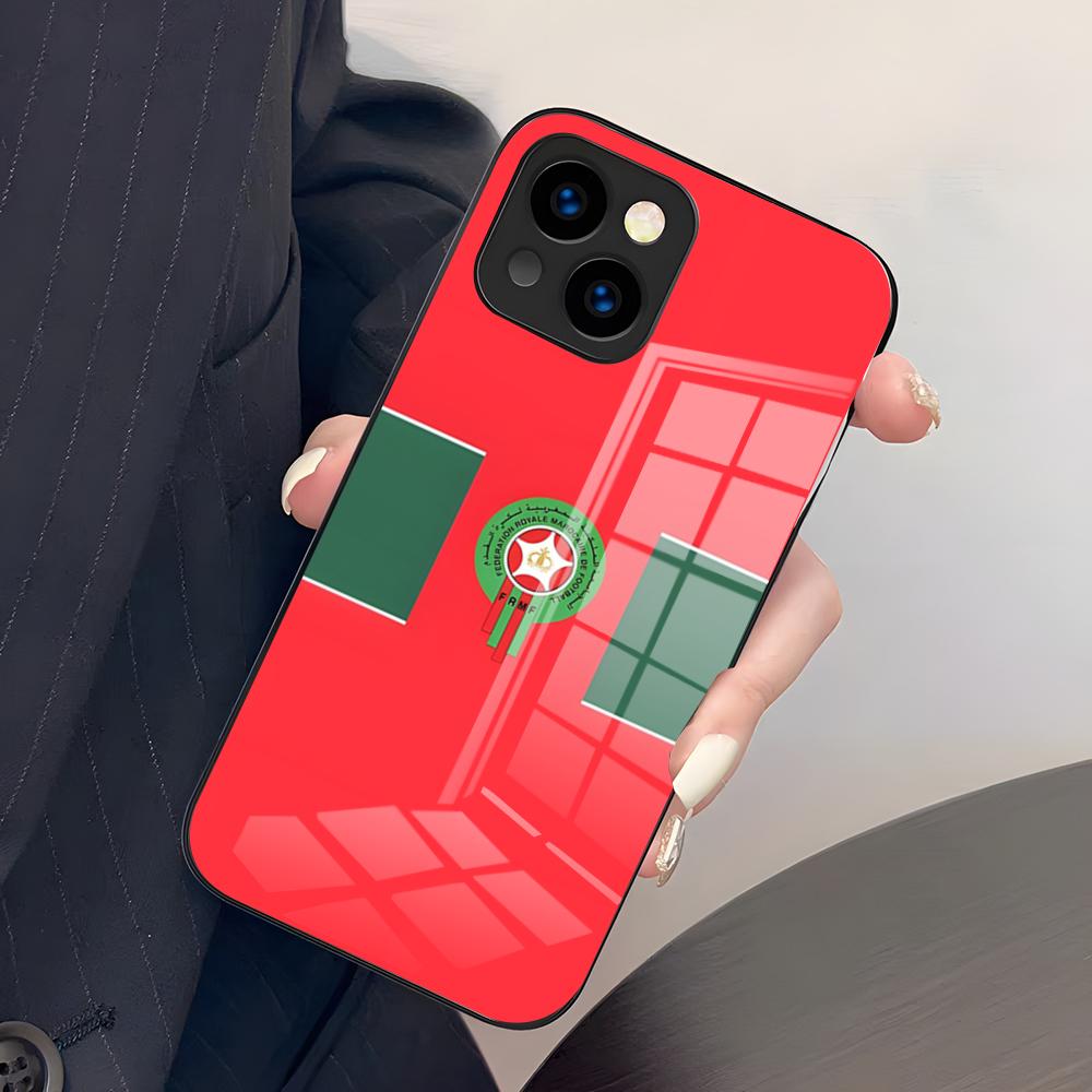 Marokko Flagge Handyhülle Für IPhone 17 Pro Max 15 Pro 16 14 Plus 12 13 Mini 11 Pro Stoßfeste Glasabdeckung