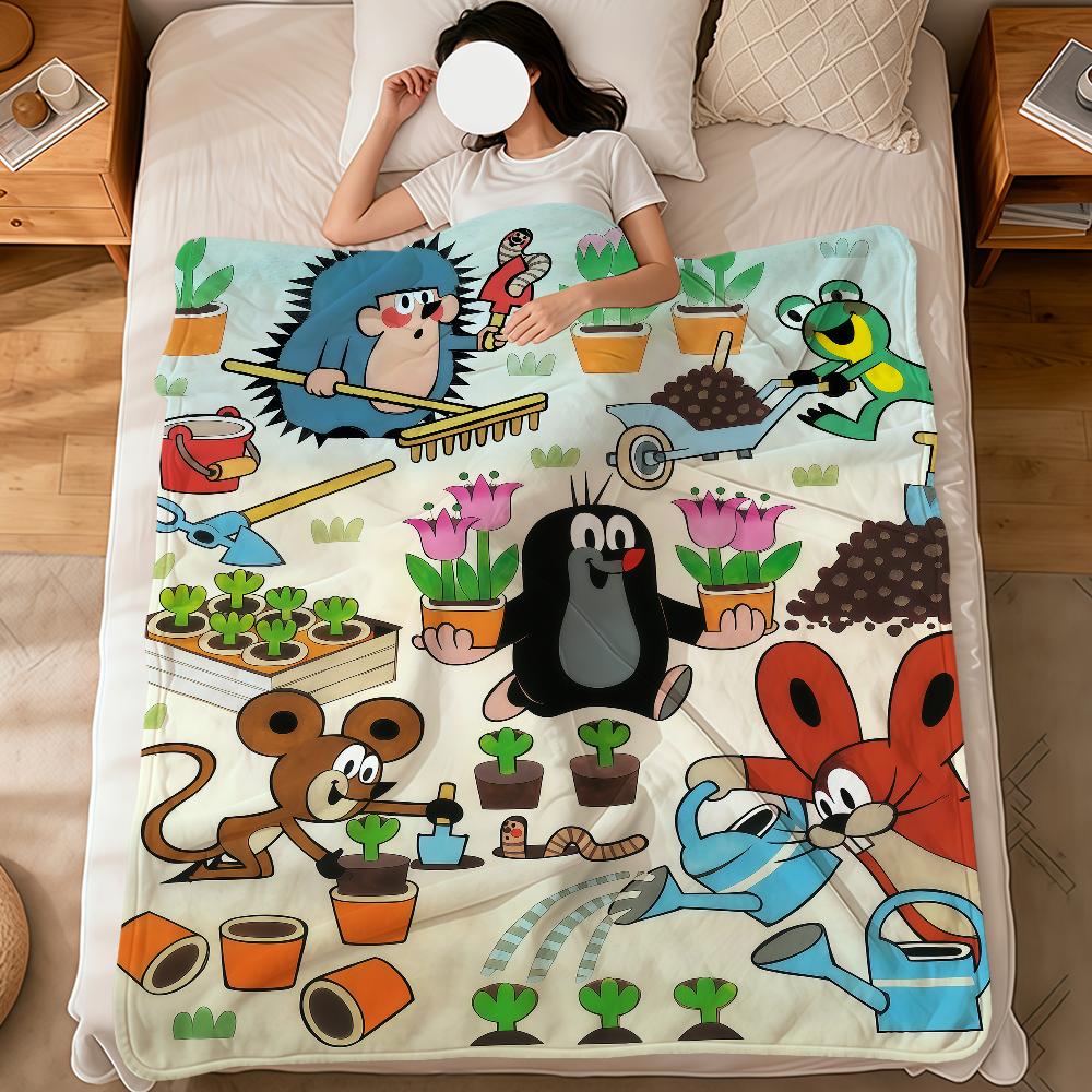 Soft Warm Plush Blanket Fuuny Cartoon Dorm M-Mole Sofa Living Room The Pet Hogar Bed Little Gift Nap K-Krtek Cute Home Flannel