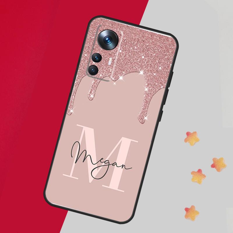 Personalised Name Slim Liquid Glitter Case For Xiaomi 14 13 11T 12T 13T Pro 12 Lite 12X POCO X3 X5 Pro X4 F4 M5 M5s F3 F5 Cover