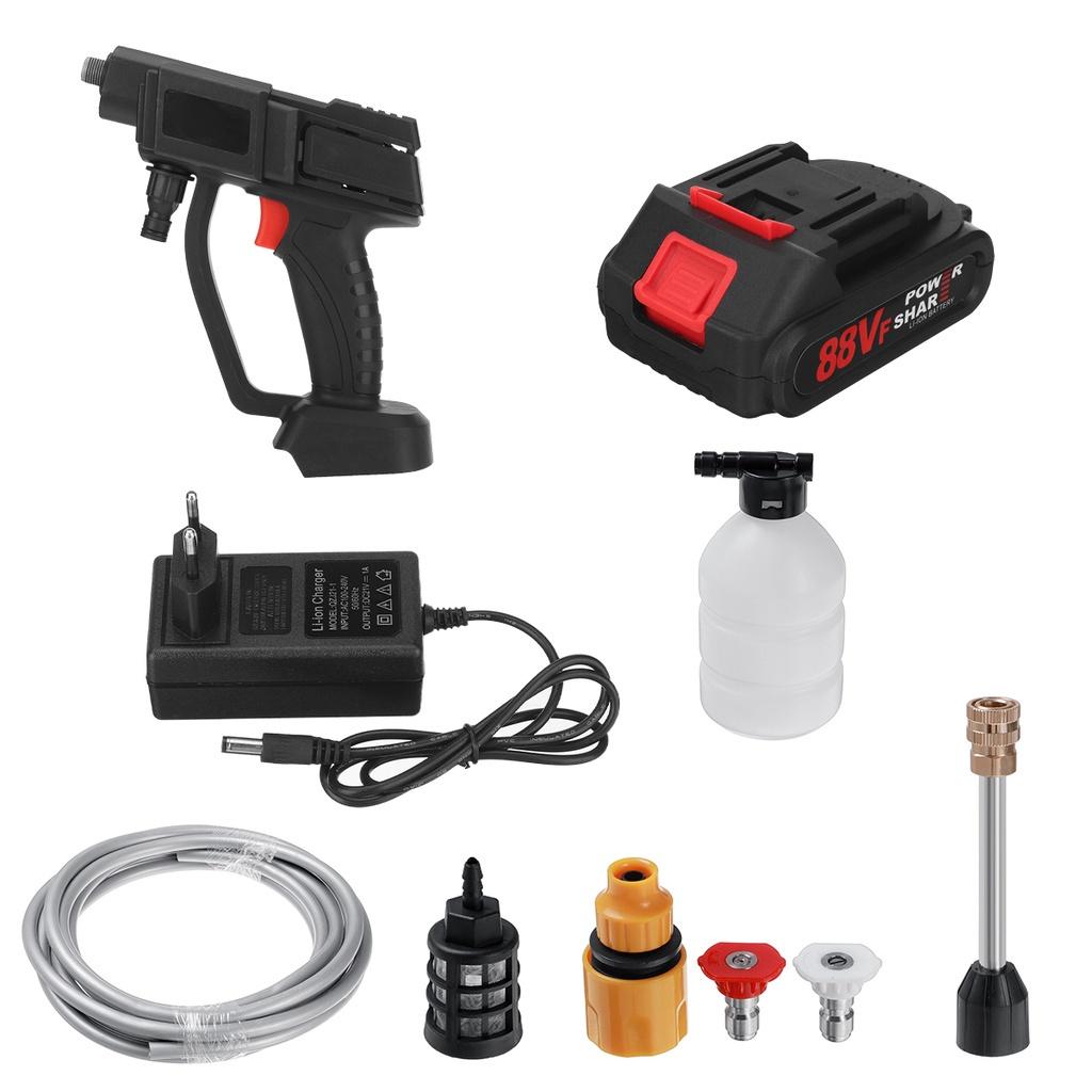 0-22000mAh 388Vf 30BAR Car Washer High Pressure Wreless Car Wash Water Gun Foam Generator For Car Washing For Battery
