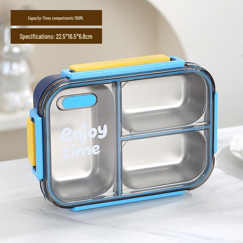 304 Stainless Steel Insulated Lunch Box, Food Grade, Two Compartments with Soup Bowl for Students or Office Workers
