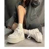 Cowhide Small Women's Shoes New Leather Little White Shoes Casual Inner Height Increase Muffin Small Size Thick Baseplate Shoes Women