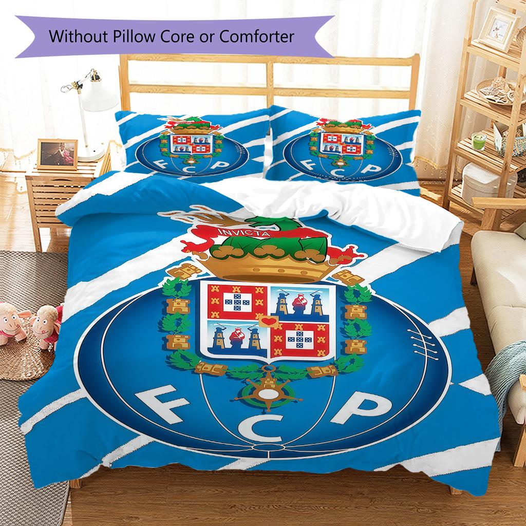 Juego de edredón y fundas de almohada del club de Oporto Decoración del hogar Regalo de cumpleaños (1 * funda nórdica + 2 * fundas de almohada, sin núcleo)