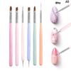 6Pcs Candy Color Nail Art Brushes Painting Nail Design Pen Detail Brush Phototherapy Gel Pen Drawing Tool Manicure Pen