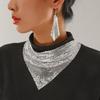 Leopard Sequin Choker & Earring Set Shining Triangle Scarf Indian Style Sexy Sequined Necklace