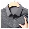 Mens Long Sleeve Jacquard Polo Shirt Business Casual Spring Autumn Top