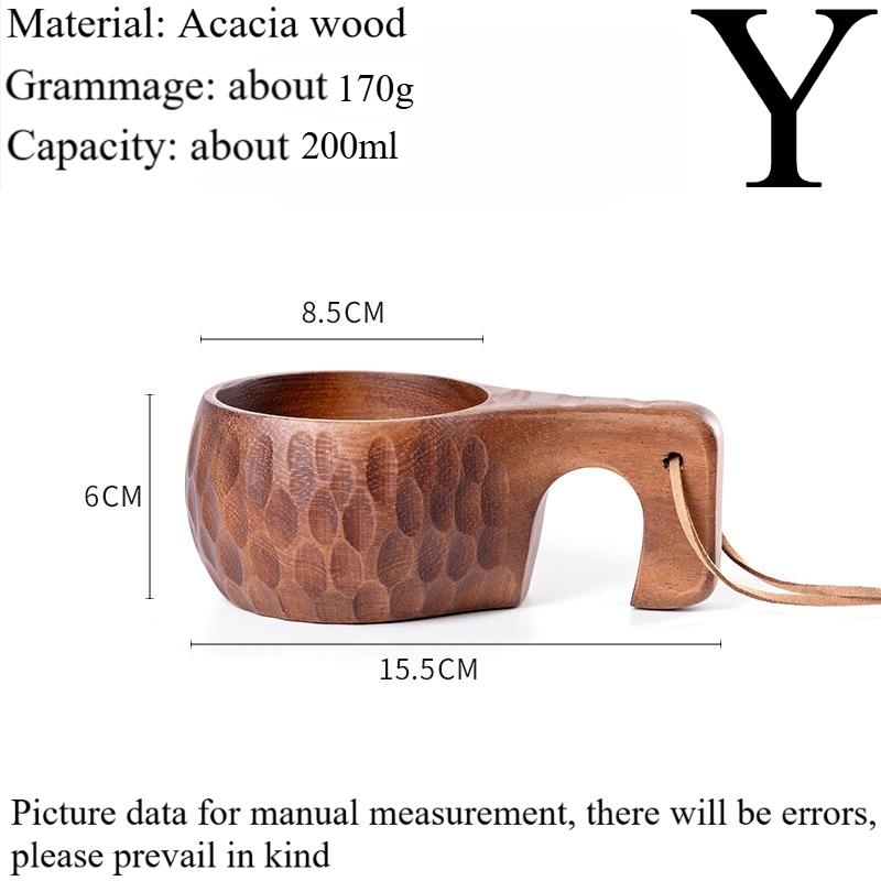Neu200ml Outdoor Holzbecher Campingbecher Kaffee Milchbecher Tassen Akazienholz Trinkgeschirr Bushcraft Artefakt Küche Zuhause Holzhandwerk