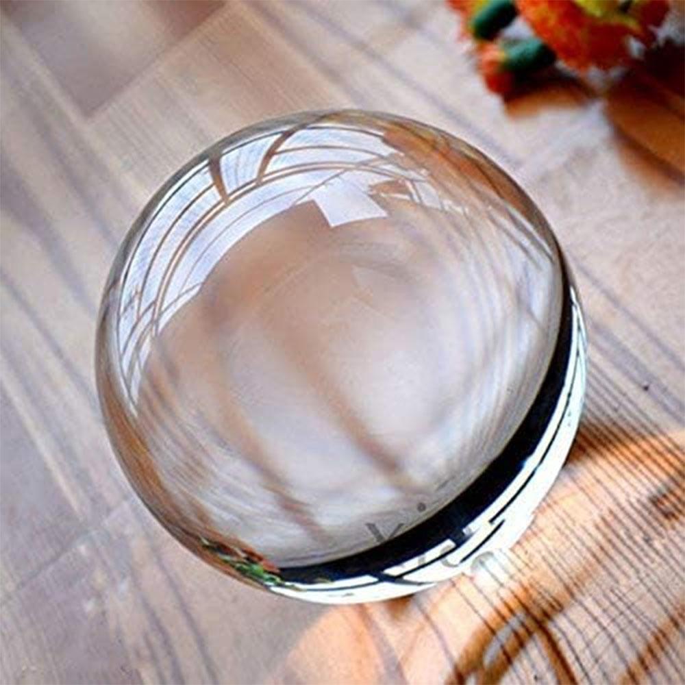 70mm Clear Acrylic Crystal Sphere with Wooden Stand Healing Crystal Ball for Meditation, Home Decoration Various Sizes