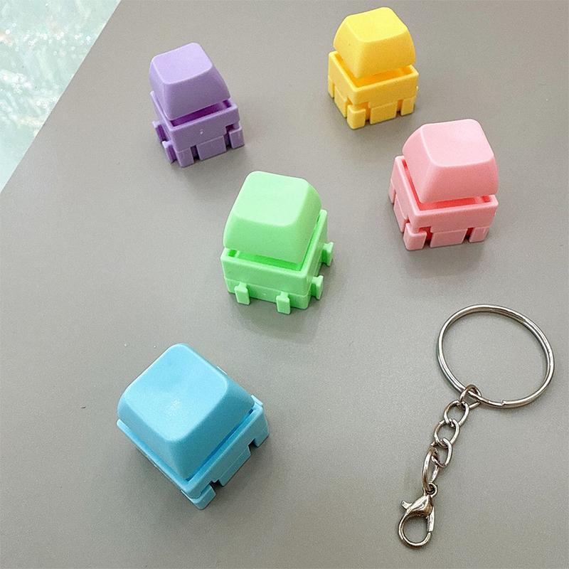 Fingertip Pressing Key Keychain Stress-Relieving Finger Keyboard Keychain Fidget Decompression Stress Relief Keyboard Clicker
