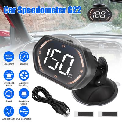 G22 תצוגת מהירות GPS HUD לרכב תצוגה דיגיטלית על השמשה הקדמית מד מהירות אביזרים מקרן אלקטרוניקה לרכב מצפן מד HUD