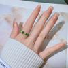 Hot Selling Fashion Emerald Zircon Ring for Women Light Luxury Enamel Drop Ring Ring