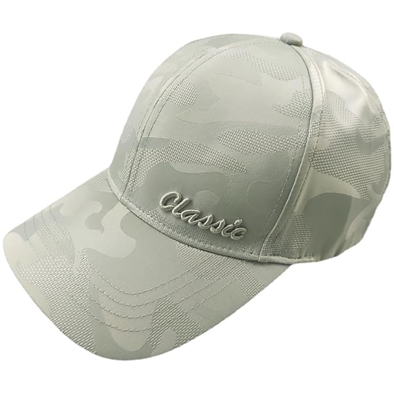 

[Spargel] men s cap Large size (up to 65cm) Deeper hat camouflage baseball cap camouflage black gray (Light gray with logo)