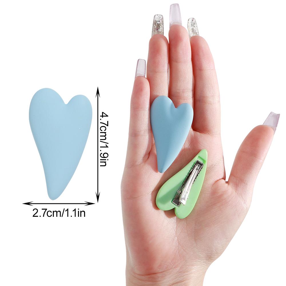8pcs Heart Acrylic Barrettes Acetate Hair Clips Headdress for Women Cute Macaron Color Hairpins Girls Fashion Accessories Gift