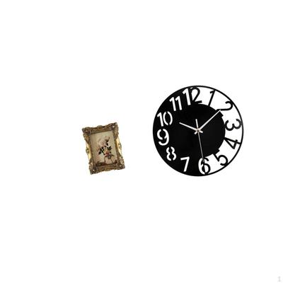Vintage Resin Photo Frame And Silent Acrylic Wall Clock Decorative Set for Office Hotel Wedding