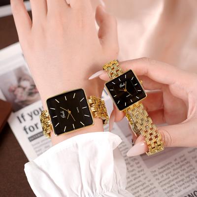 Herrenuhr Business Schlicht Quadratisch Paaruhren Wasserdicht Edelstahl Premium Ultraflach Damenmode Quarz Armbanduhren