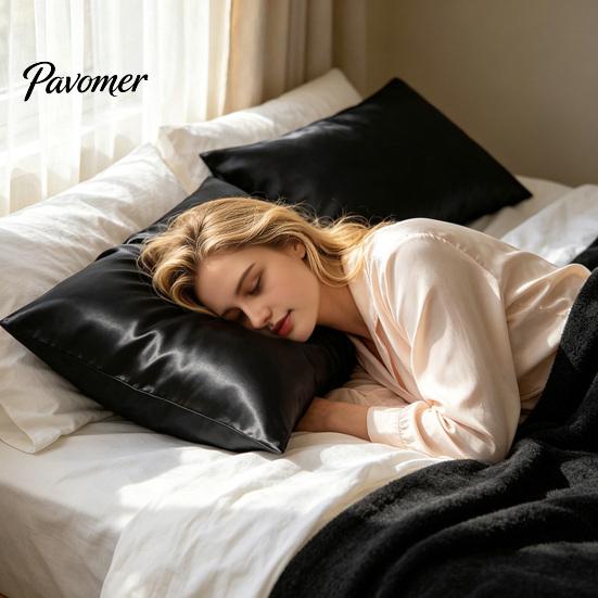 Wrinkle Resistant Bedding Shams Satin Pillow Case, Silky Cooling Cover, Reduces Hair Frizz & Skin Versatile Home Accessories Friction, Solid Color Bed
