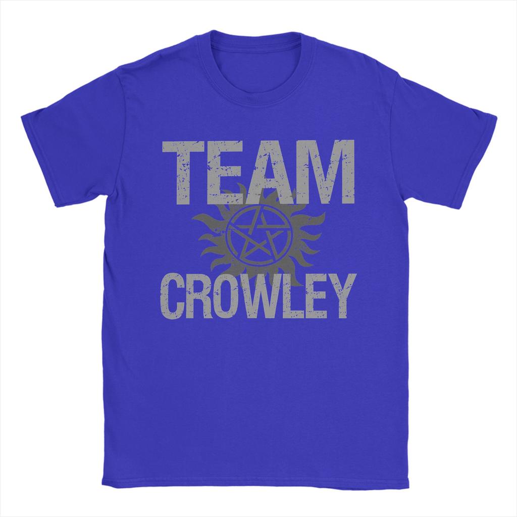 Unisexs TShirts Supernatural Team Crowley Leisure 100 Cotton Tee Shirt Short Sleeve T Shirts Crew Neck Clothing Plus Size